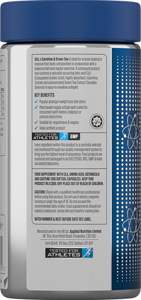 CLA, L-Carnitine & Green Tea – 100 softgels - Afbeelding 3