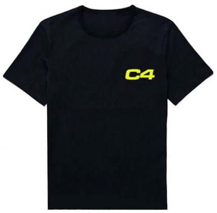 C4 T-Shirt - Black/Yellow Logo - L