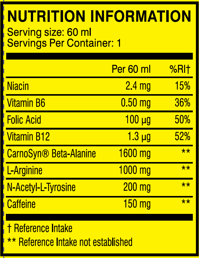 C4 Energy Shot - 12 x 60 ml - Afbeelding 3