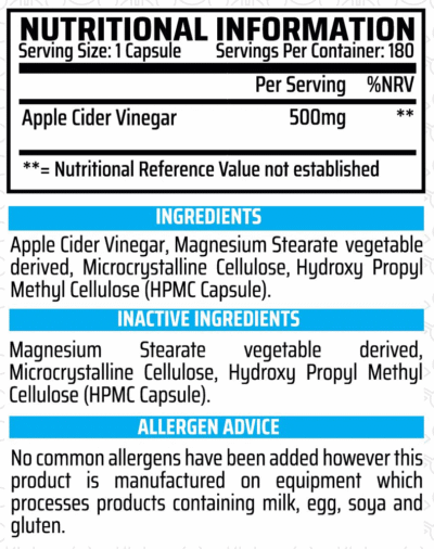 Apple Cider Vinegar – 180 caps - Afbeelding 2