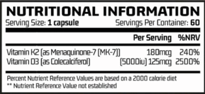 Vitamin D3 + K2 – 60 caps - Afbeelding 2