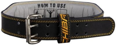40810 Leather Belt – Black/Gold