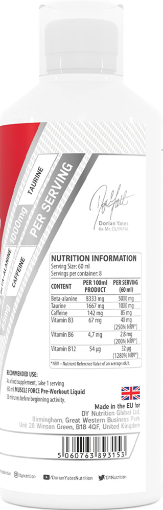 Muscle Force PWO Liquid – 500 ml - Afbeelding 3
