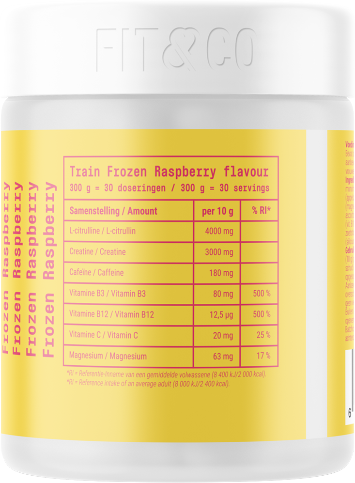 Train Pre-workout –  – Frozen Raspberry - Afbeelding 2