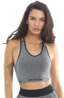 GGLTOP134 Golds Gym Ladies Seamless Top - Grey/Black