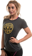 GGLTS043 Golds Gym Ladies T-Shirt Logo - Charcoal