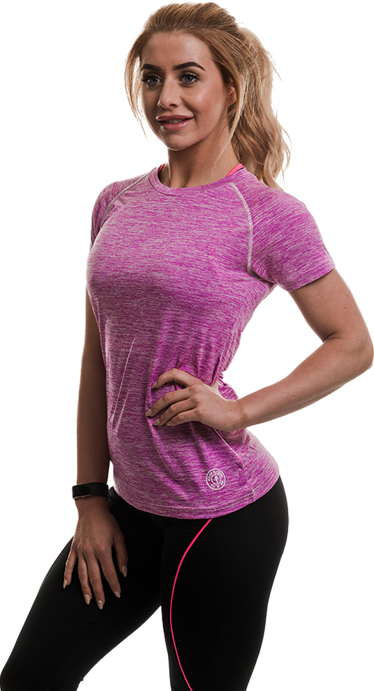 GGLTS062 Golds Gym Ladies T-Shirt Raglan - Lilac Marl