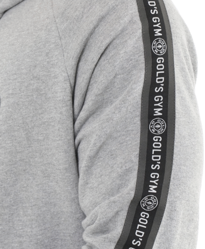 GGSWT084 Golds Gym Zipper Hoodie Branded Tape - Grey - Afbeelding 3