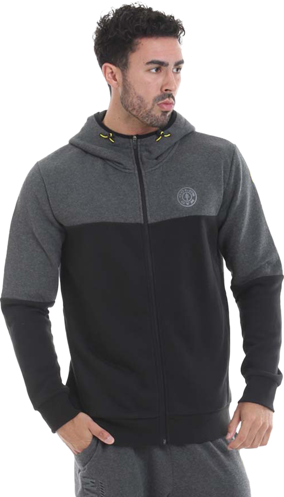GGSWT085 Golds Gym Zipper Hoodie Perform - Black/Charcoal