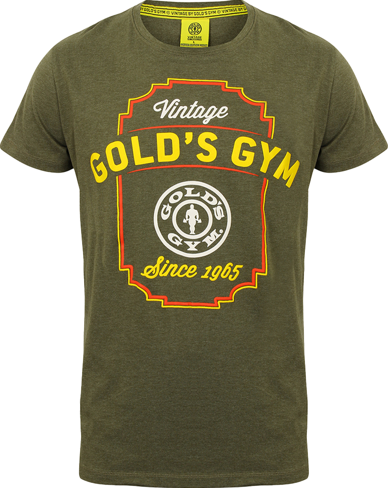 GGTS066 Golds Gym T-Shirt Vintage - S - Army Marl - Afbeelding 2