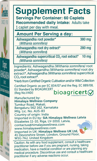 Organic Ashwagandha – 60 caps - Afbeelding 3