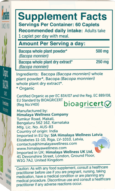 Organic Bacopa – 60 caps - Afbeelding 3