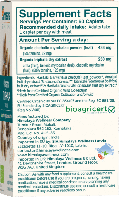 Organic Triphala – 60 caps - Afbeelding 3