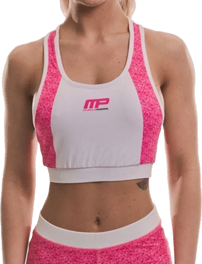 MusclePharm MPL32 Ladies Croptop Matrix - Pi/Wh - L - Afbeelding 2