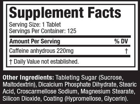 Platinum Caffeine – 125 tabs - Afbeelding 2