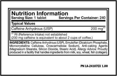Caffeine – 240 tabs - Afbeelding 2