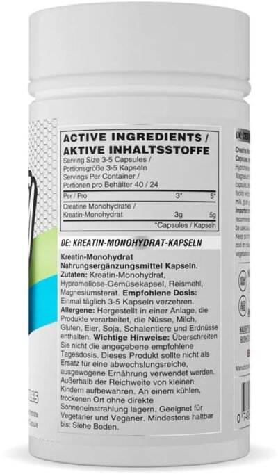 Creatine Capsules – 120 caps - Afbeelding 2