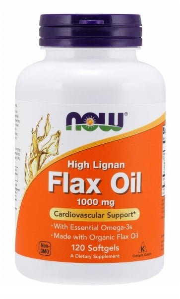 NOW1780 High Lignan Flax Oil Organic – 120 softgels