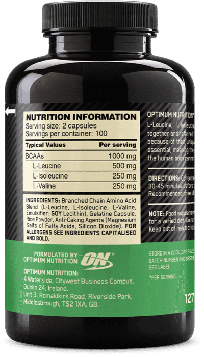 BCAA 1000 – 200 caps - Afbeelding 2