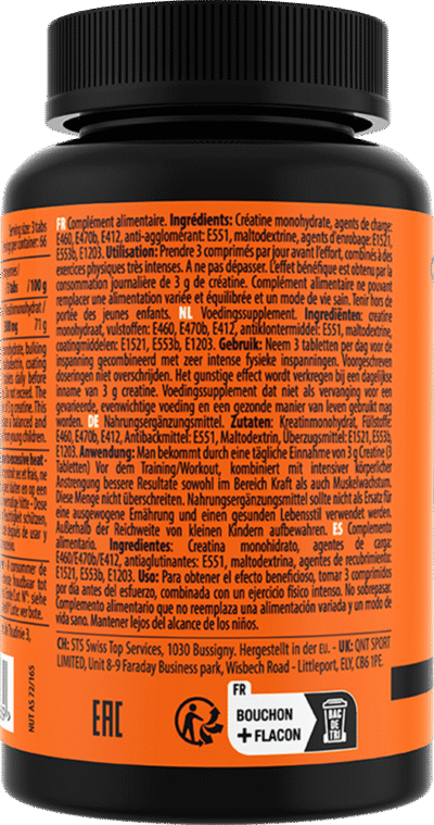 Creatine Monohydrate Pure – 200 tabs - Afbeelding 3