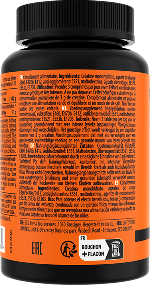 Creatine Monohydrate Pure – 200 tabs - Afbeelding 3