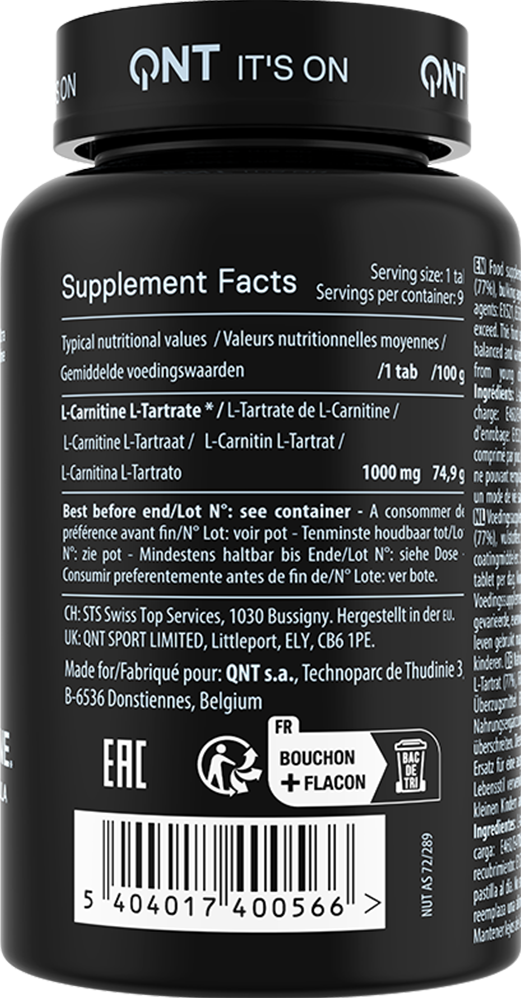 Maxi L-Carnitine 1000 mg – 90 tabs - Afbeelding 2