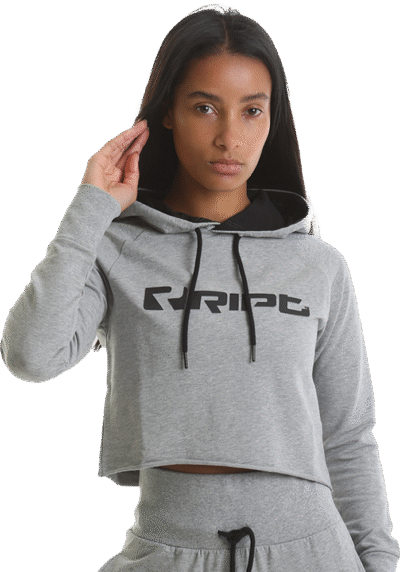 Ladies Cropped Hoodie – Grey