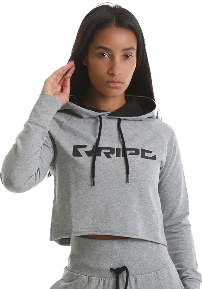 Ladies Cropped Hoodie – Grey