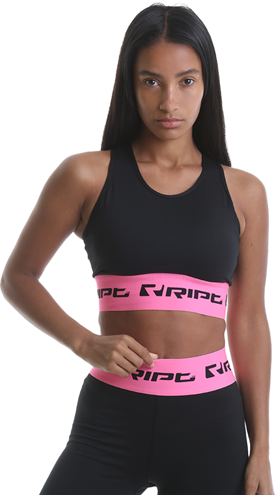 Ladies Crop Top Branded – Pink