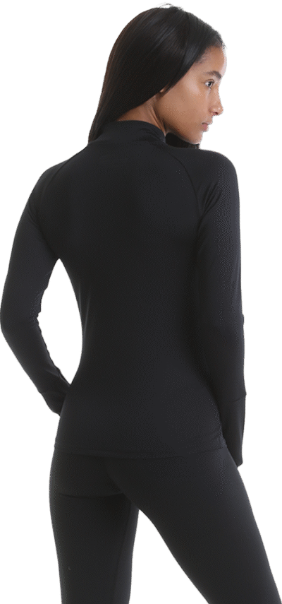 Ladies Zip Thru Top – Black - Afbeelding 3
