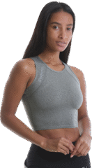 Ladies Crop Top – Grey Marl