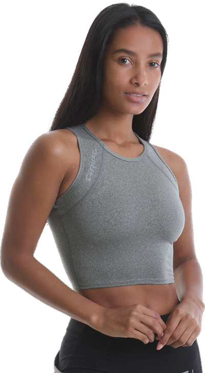 Ladies Crop Top – Grey Marl