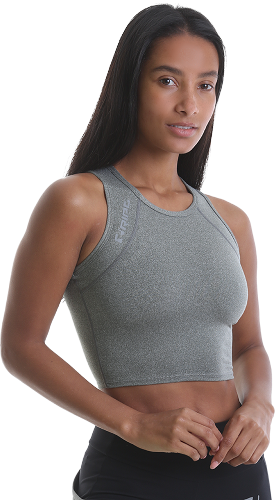 Ladies Crop Top – Grey Marl