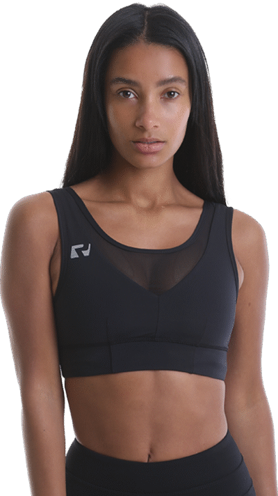 Ladies Crop Top Mesh – Black