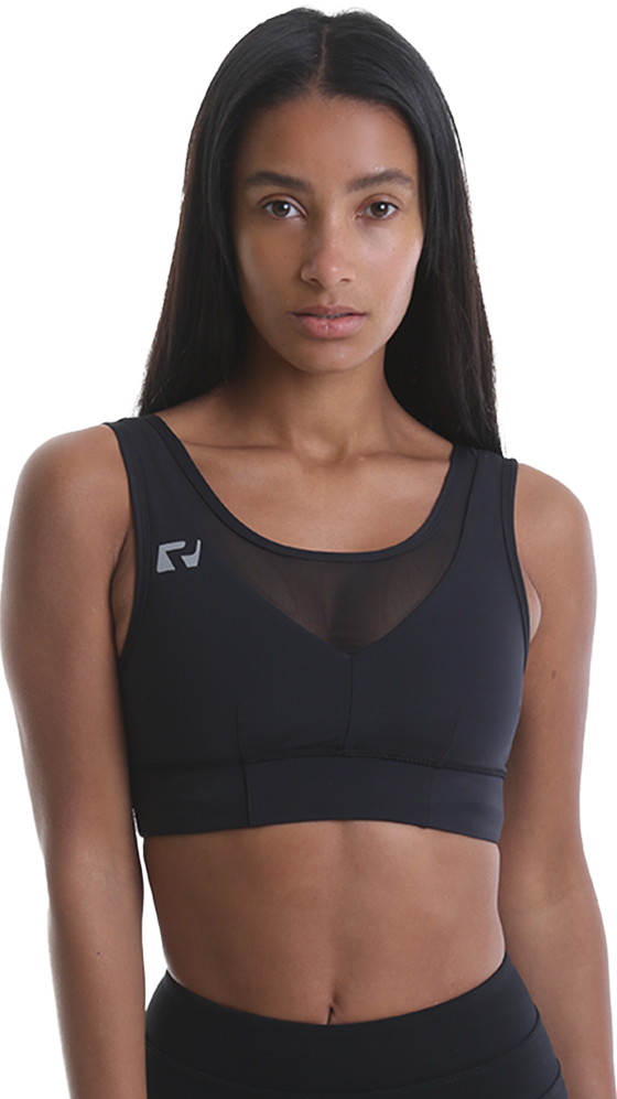Ladies Crop Top Mesh – Black