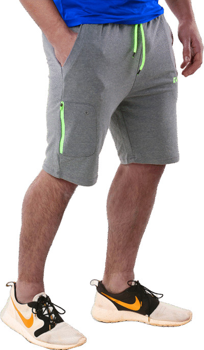 Mens Slimfit Tech Line Shorts – Grey - Afbeelding 2