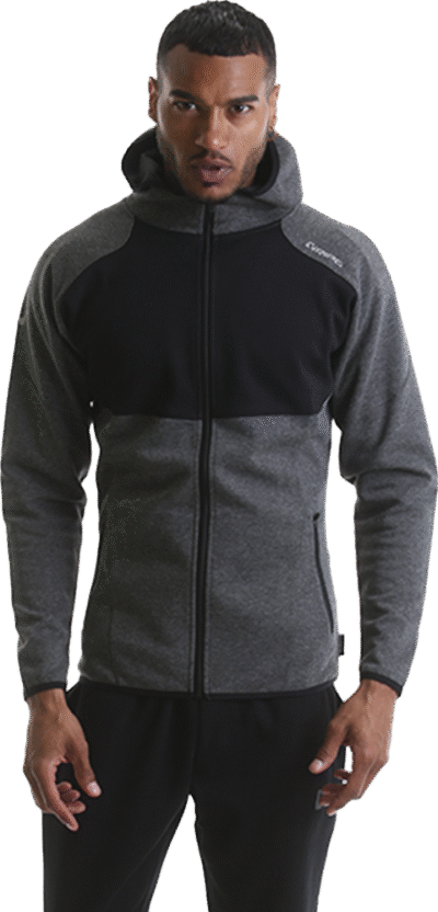 Mens Hooded Zip Thru – Grey Marl