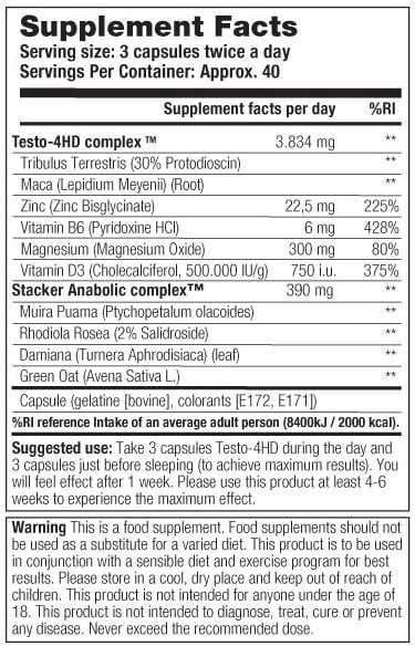 Testo 4HD – 120 caps - Afbeelding 2