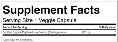 SW Psyllium Husk Certified Organic – 60 veg caps - Afbeelding 2