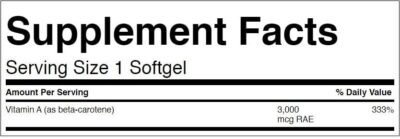 SW010 Beta Carotene – 10000IU3000mcg – 250 softgels - Afbeelding 2