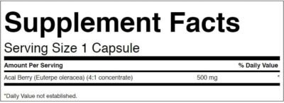 SW1082 Acai Berry – 500mg – 120 caps - Afbeelding 2