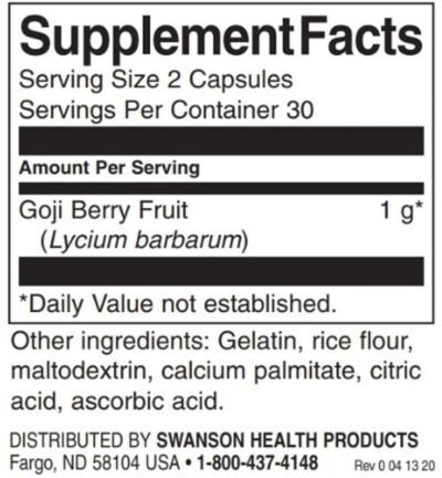 SW1115 Goji Berry Wolfberry – 500mg – 60 caps - Afbeelding 2
