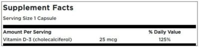 SW1241 Vitamin D3 – 1000IU – 30 caps - Afbeelding 2