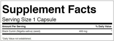 SW1361 Black Cumin Seed – 400mg – 60caps - Afbeelding 2