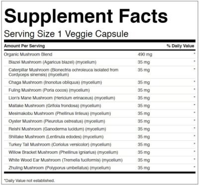 SW1383 14 Mushroom Complex – 60 veg caps - Afbeelding 2