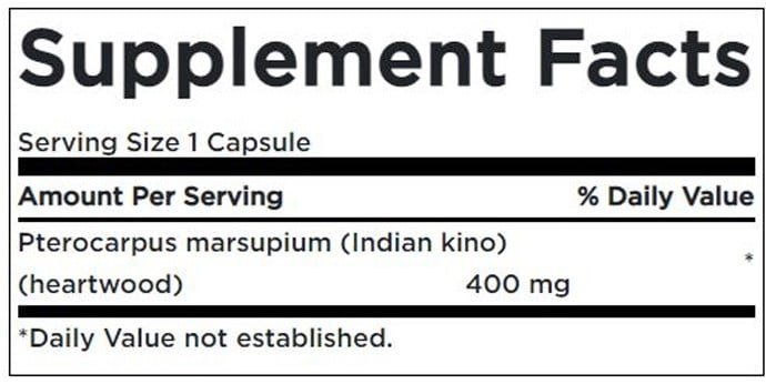 SW1630 Pterocarpus Marsupium – 400mg – 60caps - Afbeelding 2