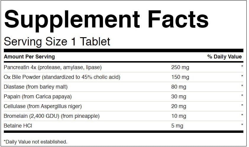 SW668 Digestive Enzymes – 180 tabs - Afbeelding 2