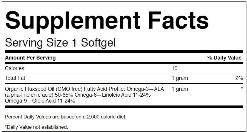 SWE002 Flaxseed Oil – 1000mg – 200 softels - Afbeelding 2