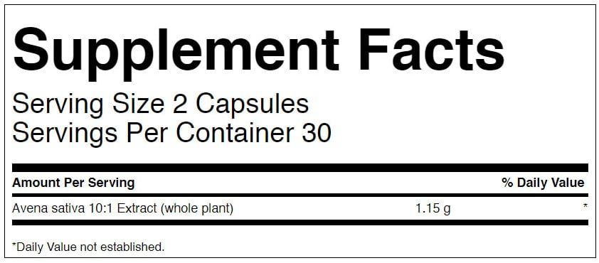 SWP022 Avena Sativa Max Strength – 575mg – 60 caps - Afbeelding 2