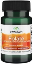 SWU758 Folate – 400mcg – 30 veg caps MFD 2022-07-30